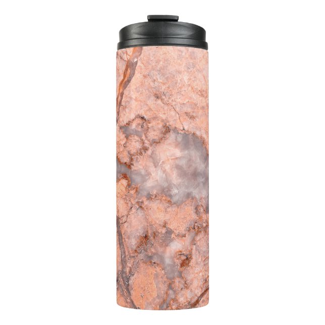 Marmortextur, weißes Muster Thermosbecher (Vorderseite)