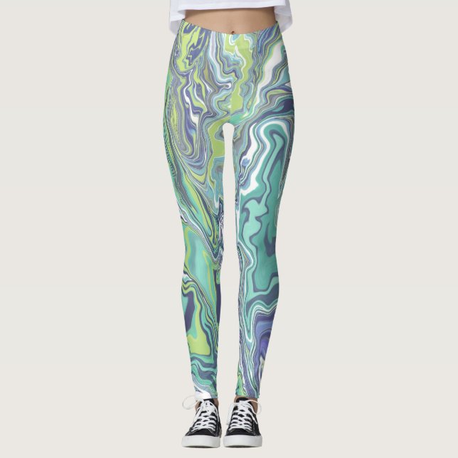 Marmortexturmuster Niedlich Leggings (Vorderseite)