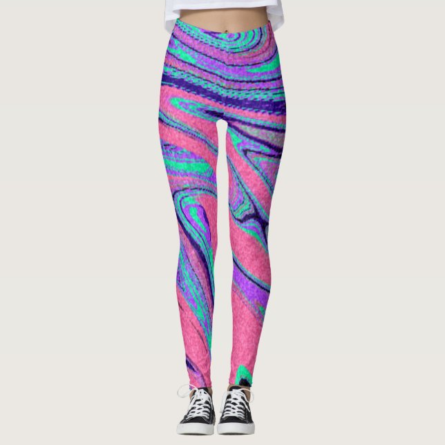Marmortexturmuster niedlich leggings (Vorderseite)
