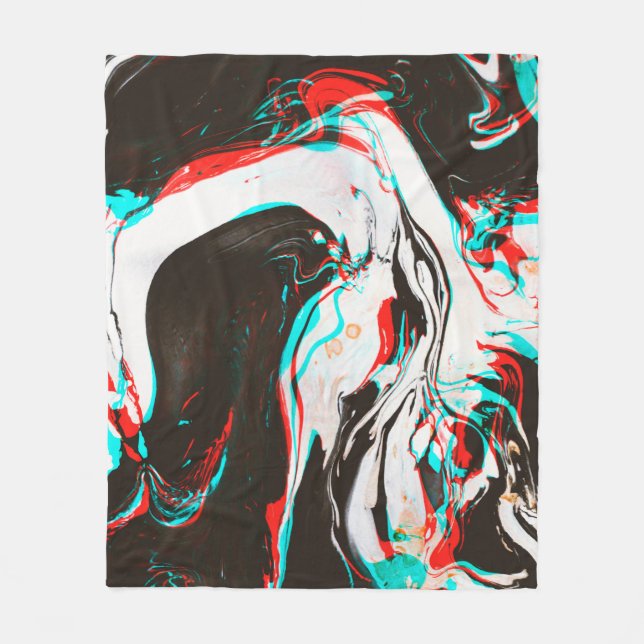 Marmortinte: Verzerrte Glitchtextur. Fleecedecke (Vorderseite)