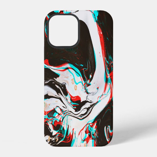 Marmortinte: Verzerrte Glitchtextur. iPhone Hülle (Rückseite)