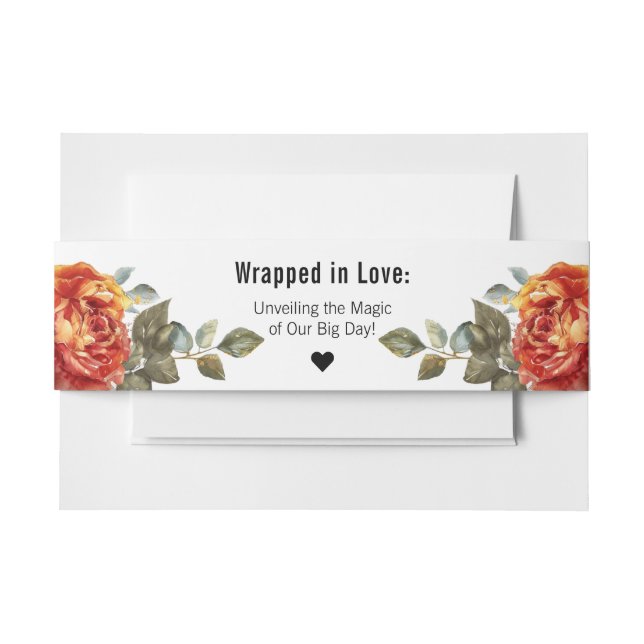 Marmorträume: Orange Rose Elegante Collection Einladungsbanderole (Vorderseite Beispiel)