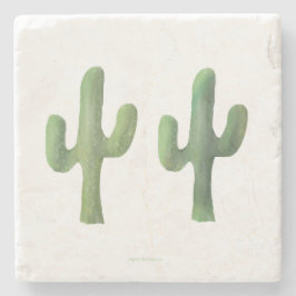 Marmortrivet | Cacti-Set Steinuntersetzer