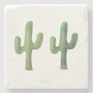 Marmortrivet   Cacti-Set Steinuntersetzer