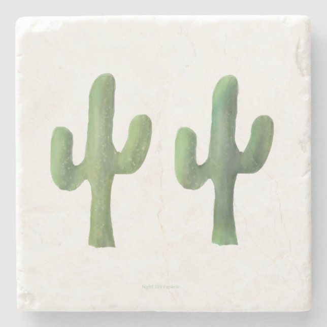 Marmortrivet | Cacti-Set Steinuntersetzer (Vorderseite)