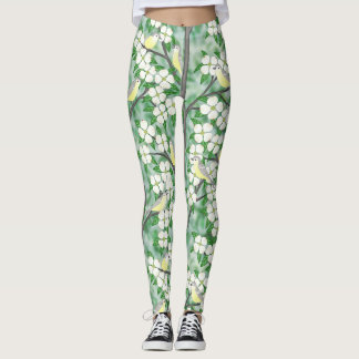 Marmorvireos auf blühendem Dogwood Leggings