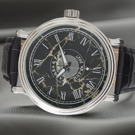 Marmorwache für Männer - Imitate - Leder - Vintag Armbanduhr