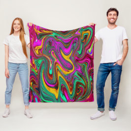 Marmorwärme, heißes Rosa und Meeresfohlen Grüne Ab Fleecedecke