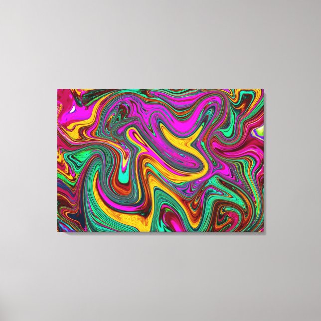 Marmorwärme, heißes Rosa und Meeresfohlen Grüne Ab Leinwanddruck (Vorderseite)