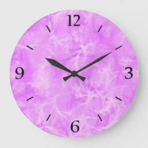 Marmorwirbeldruck - weiche violette Farbe Große Wanduhr