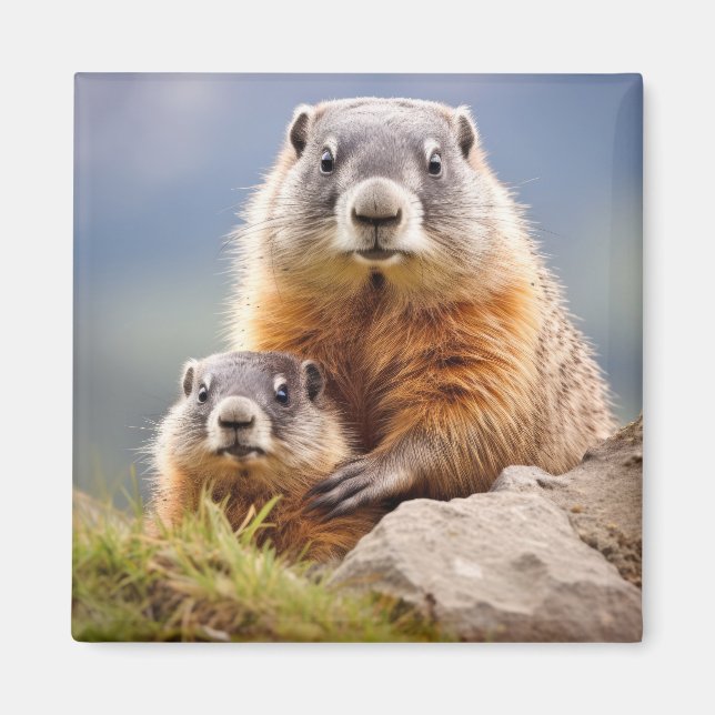 Marmot Animal Wild Beauty Freedom Wilderness Liebe Magnet (Vorne)