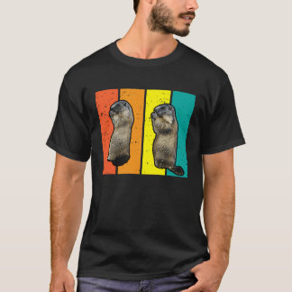 Marmot Ground Eichhörnchen Retro Vintag Männer Fra T-Shirt