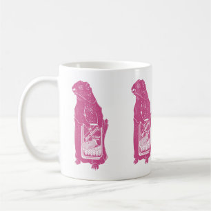 Marmot Groundhog frisst Sardinen Kaffeetasse