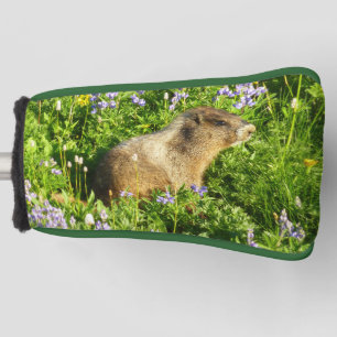 Marmot in den Wildblumen des Berges Rainier Golf Headcover