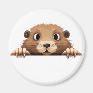 Marmot Peeking Niedlich Adorable Funny Animal Cart Magnet