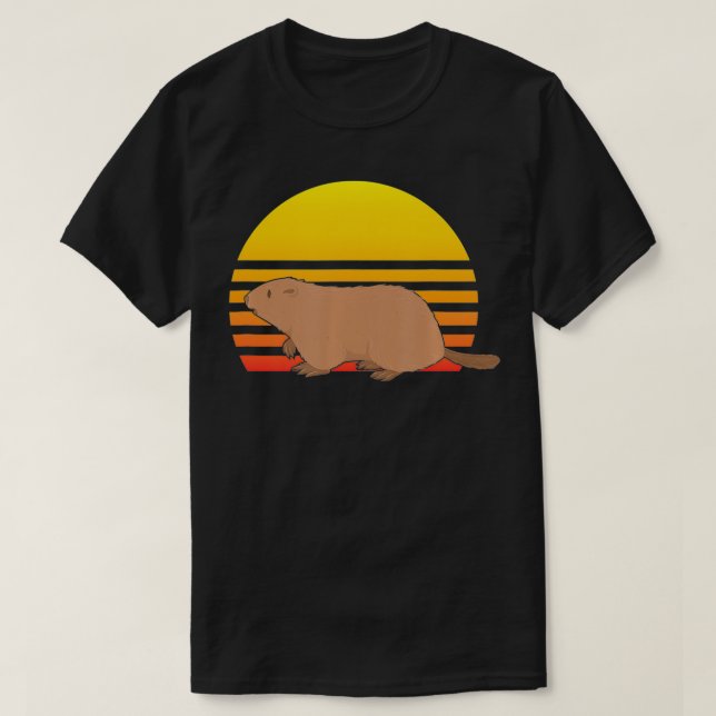 Marmot Retro Sunset Marmot Animal Zookeeper  T-Shirt (Design vorne)