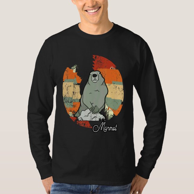 Marmot-Tier-Sonnenuntergang T-Shirt (Vorderseite)