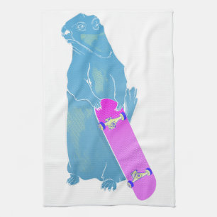 Marmot Woodchuck Skateboarding Geschirrtuch