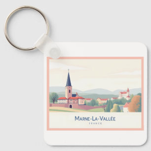 Marne-La-Vallée Frankreich Pastell Reise Schlüsselanhänger