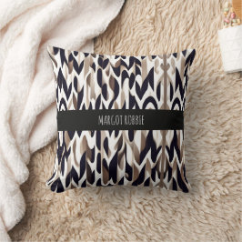 Marocco Triangle Geometric Brown Gray Pattern Kissen