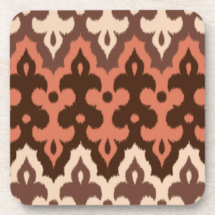 Marokkaner Ikat Damast, Brown, Taupe u. Rost Untersetzer
