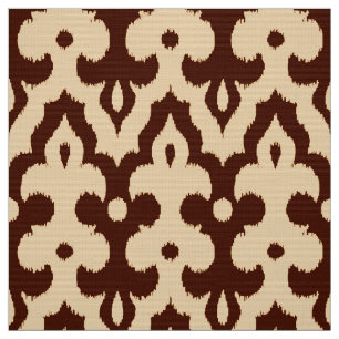 Marokkaner Ikat Damast-Muster, Brown und TAN Stoff