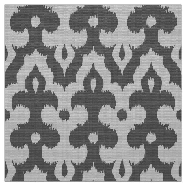 Marokkaner Ikat Damast-Muster, Schatten des Graus Stoff (Muster)