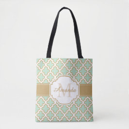 Marokkaner Quatrefoil Muster-Goldminzen-Monogramm