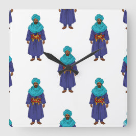 Marokkaner Touareg Man Motiv Quadratische Wanduhr