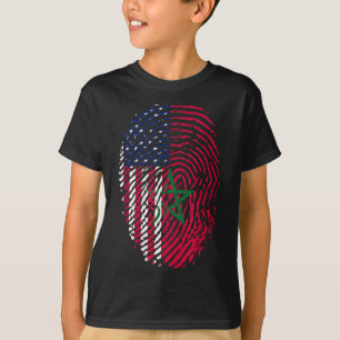 Marokkanisch Amerikanische Flagge Unabhängigkeitst T-Shirt
