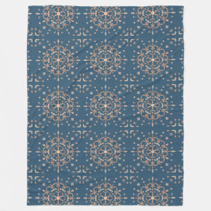 marokkanisch Inspiriertes Blau- und Tan-Medallion  Fleecedecke