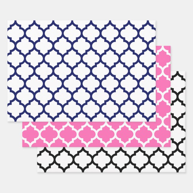 Marokkanisch Quatrefoil DIY Colors Geschenkpapier Set (Set)