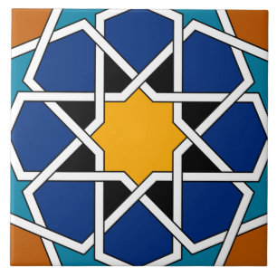 Marokkanisch Spanisches geometrisches Muster Blau  Fliese