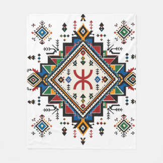 Marokkanische Amazigh Stickerei Fleece-Decke | Tra Fleecedecke