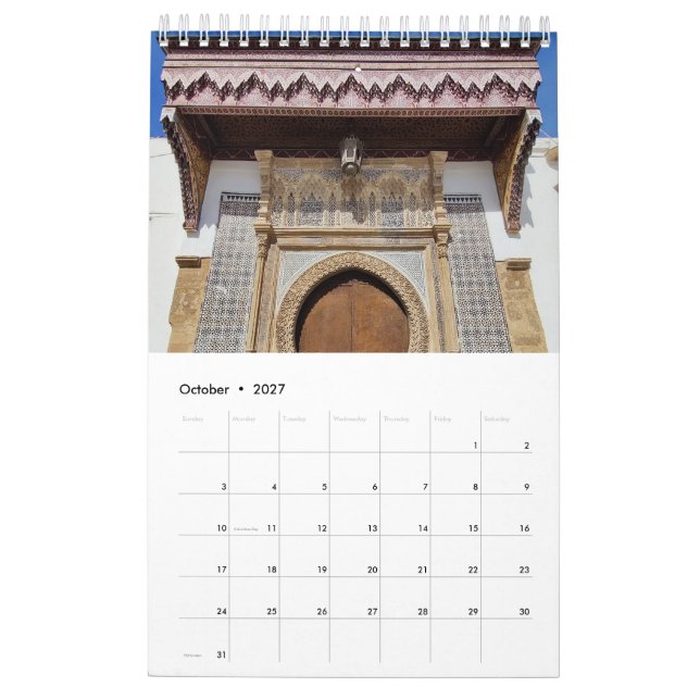 Marokkanische Architektur Kalender (Okt 2027)
