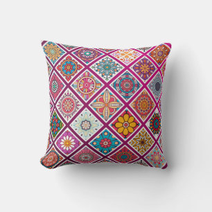 Marokkanische Boheme-Mandala-Fliesen Kissen
