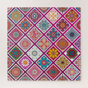 Marokkanische Boheme-Mandala-Fliesen Puzzle