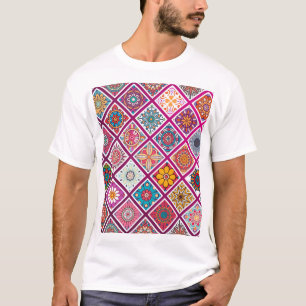 Marokkanische Boheme-Mandala-Fliesen T-Shirt