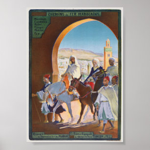 Marokkanische Eisenbahnen Morocco Vintage Poster 1