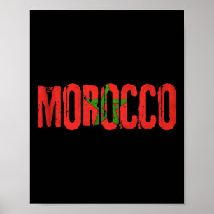 Marokkanische Flagge Marokko Fußballtrikot für Män Poster