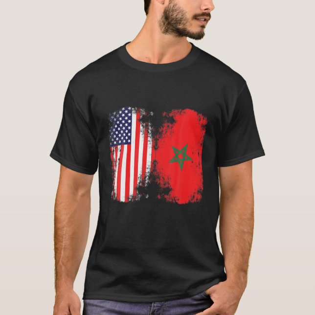 Marokkanische Flagge Marokkos marokkanische Fußbal T-Shirt (Vorderseite)