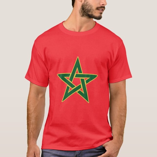 Marokkanische Flagge Marokkos marokkanische Fußbal T-Shirt (Vorderseite)
