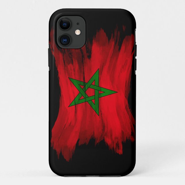Marokkanische Flagge - Pinselstrich Case-Mate iPhone Hülle (Rückseite)