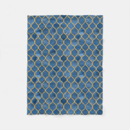 Marokkanische Fliese - Denim Fleecedecke