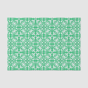 Marokkanische Fliese - Jadegrün und -WEISS Seidenpapier