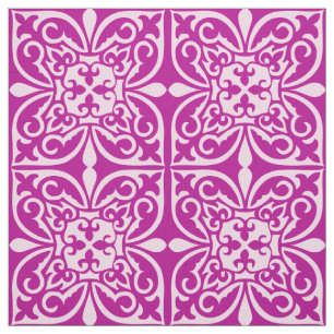 Marokkanische Fliese - Pflaume lila und rosa Stoff