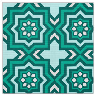 Marokkanische Fliese, Türkis, aquamarines, Aqua Stoff