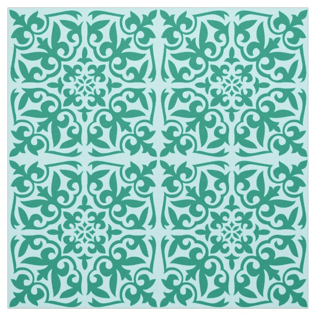 Marokkanische Fliese - Türkis und Aqua Stoff (Muster)