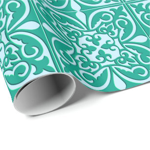 Marokkanische Fliese - türkisblau und aqua Geschenkpapier