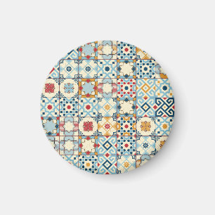 marokkanische Fliesen, buntes, nahtloses Muster. Magnet